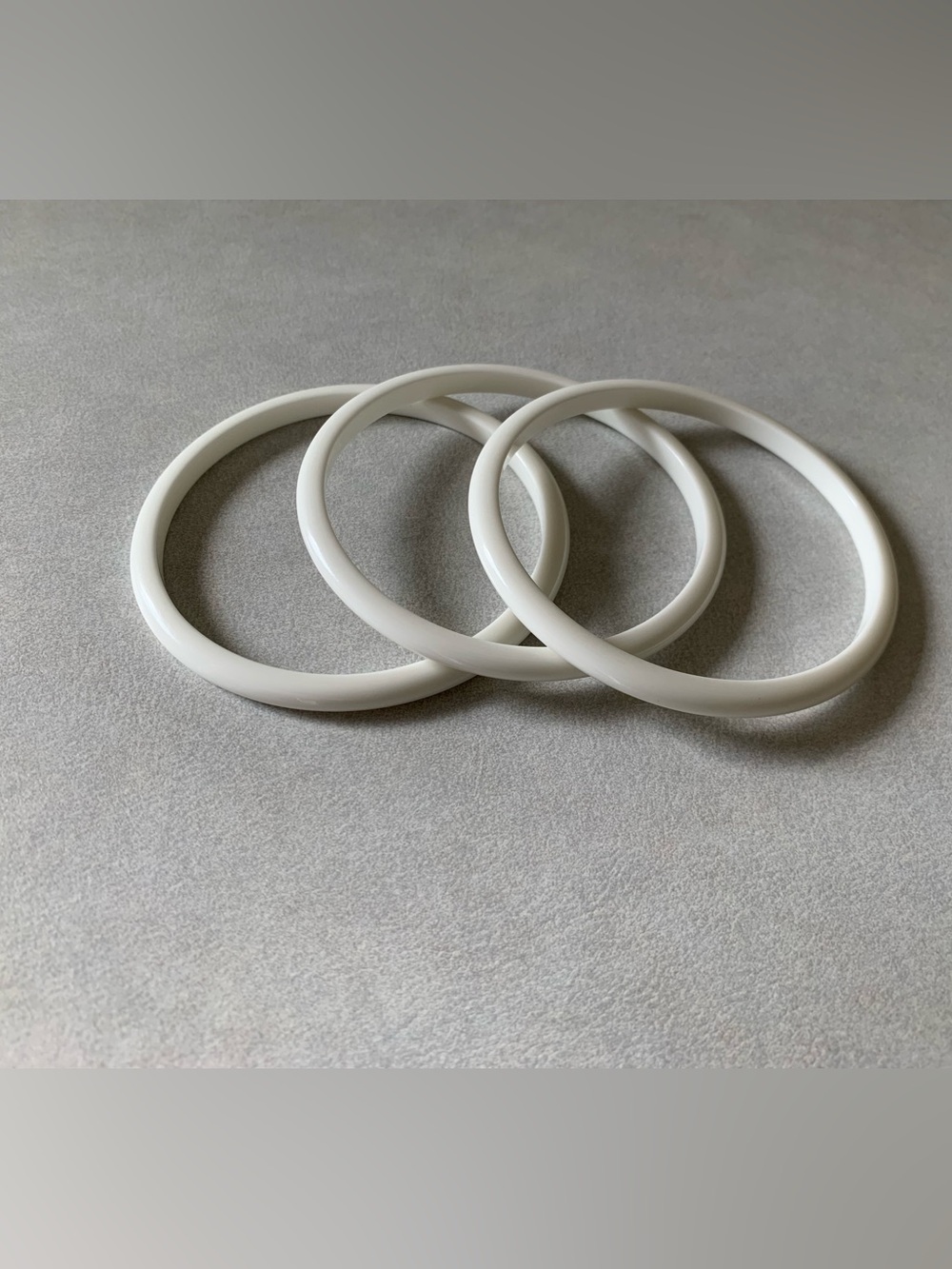 Vintage 1970’s White Plastic Bangle Bracelets